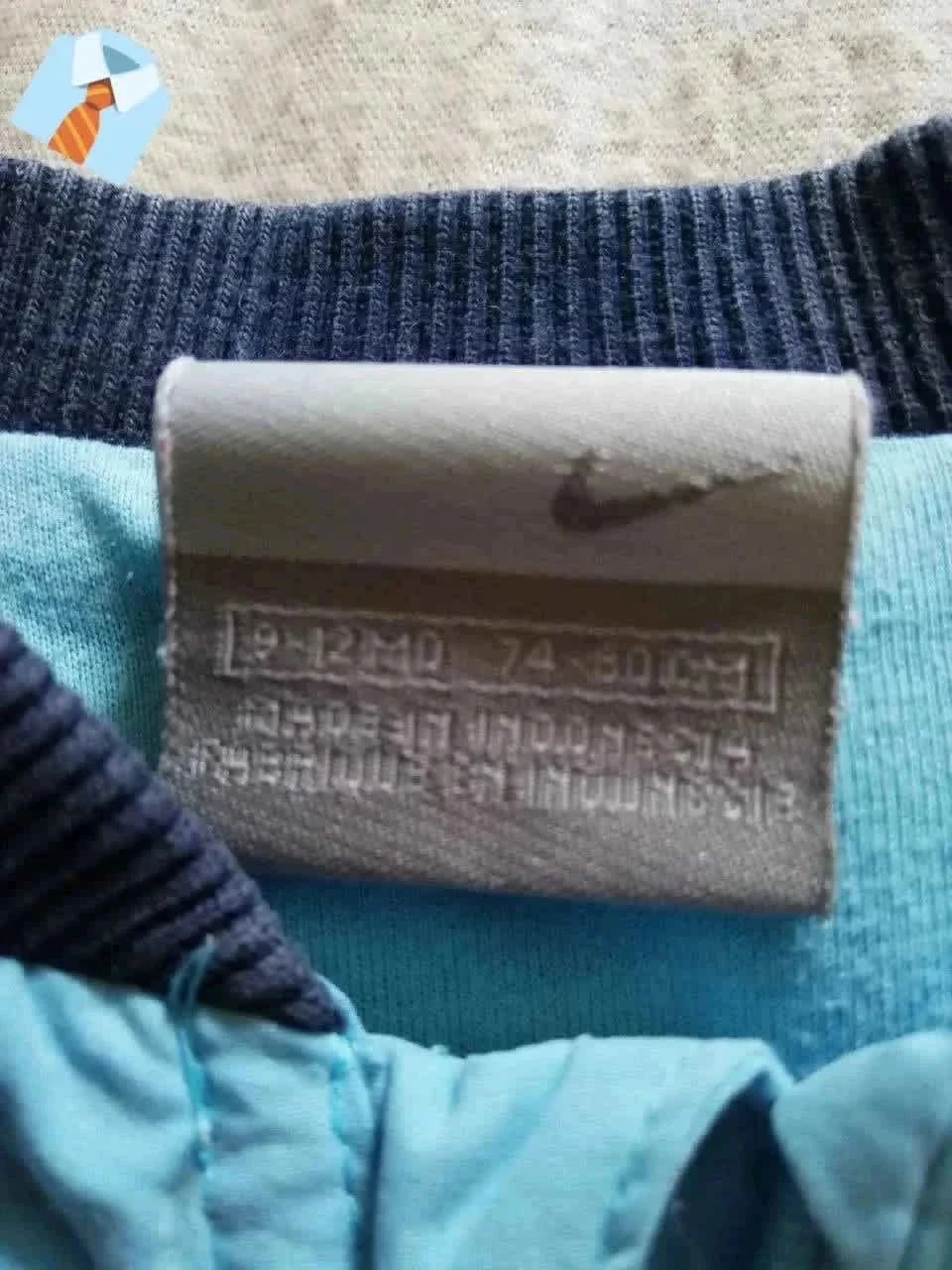 Veste Bebê Nike 9-12 Meses Azul Claro Logo Estado Bom Esporte Estiloso – photo 3